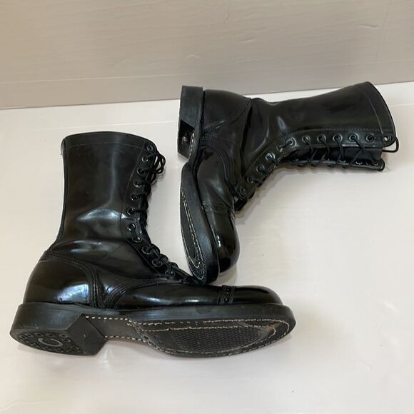 VINTAGE CORCORAN 10 INCH PARATROOPER JUMP BOOTS IN‎ BLACK LEATHER